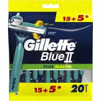 Gillette BlueII Plus Slalom Wegwerpmesjes - Voor Mannen - 20 stuks