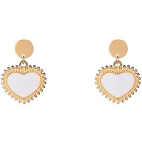 Go Dutch Label Oorknoppen big pearl hart Goud