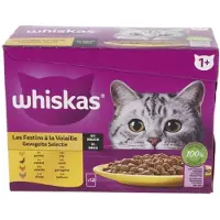 Whiskas 1x junior Multipack Gevogelte Selectie in Saus 12 x 85 gr