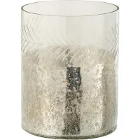 J-Line Theelichthouder / waxinelichtjeshouder / Windlicht - zilver / Transparant - 16 x 16 x 20 cm hoog.