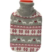 Discountershop Luxe Warmwaterkruik| 2 liter | Kruik met luxe hoes | Gekleurd hoes | water kruik voor winter| Heetwaterkruik |Hot water bottle