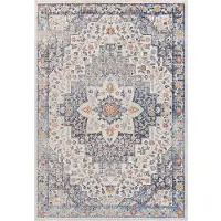 Surya - SELMA - Stijlvol vintage tapijt - Blauw/beige - Geschikt voor buiten