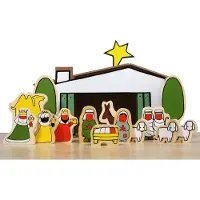 Bambolino toys Dick Bruna houten kerststal, kerstkribbe. kerstgroep - kerst speelgoed - speelfiguren Kerstmis -