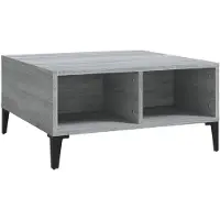 vidaXL Salontafel 60x60x30 cm bewerkt hout grijs sonoma eikenkleurig