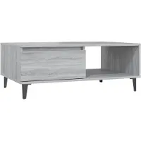 vidaXL Salontafel 90x60x35 cm bewerkt hout grijs sonoma eikenkleurig