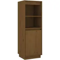 vidaXL Hoge kast 37x34x110 cm massief grenenhout honingbruin