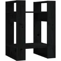 vidaXL Boekenkast/kamerscherm 41x35x57 cm massief grenenhout zwart