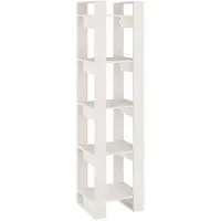 vidaXL Boekenkast/kamerscherm 41x35x160 cm massief grenenhout wit