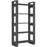 vidaXL Boekenkast/kamerscherm 80x35x160 cm massief hout grijs