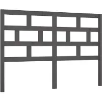 vidaXL Hoofdbord 146x4x100 cm massief grenenhout grijs