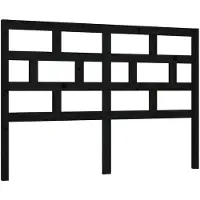 vidaXL Hoofdbord 146x4x100 cm massief grenenhout zwart