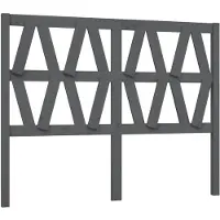 vidaXL Hoofdbord 146x4x100 cm massief grenenhout grijs