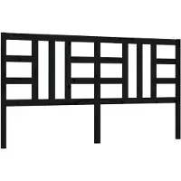 vidaXL Hoofdbord 206x4x100 cm massief grenenhout zwart