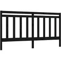vidaXL Hoofdbord 186x4x100 cm massief grenenhout zwart