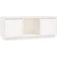 vidaXL Tv-meubel 110,5x35x44 cm massief grenenhout wit