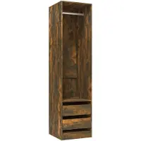 vidaXL Kledingkast met lades 50x50x200 cm bewerkt hout gerookt eiken