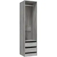 vidaXL Kledingkast met lades 50x50x200 cm bewerkt hout grijs somoma