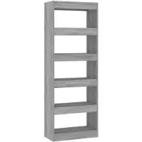 vidaXL Boekenkast/kamerscherm 60x30x166 cm bewerkt hout grijs sonoma