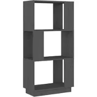 vidaXL Boekenkast/kamerscherm 51x25x101 cm massief grenenhout grijs