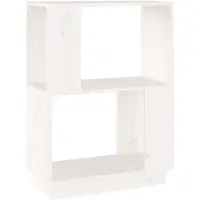 vidaXL Boekenkast/kamerscherm 51x25x70 cm massief grenenhout wit