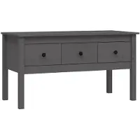 vidaXL Salontafel 102x49x55 cm massief grenenhout grijs