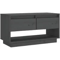 vidaXL Tv-meubel 74x34x40 cm massief grenenhout grijs