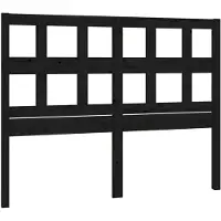 vidaXL Hoofdbord 185,5x4x100 cm massief grenenhout zwart