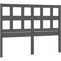 vidaXL Hoofdbord 145,5x4x100 cm massief grenenhout grijs