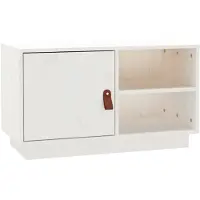 vidaXL Tv-meubel 70x34x40 cm massief grenenhout wit