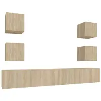 vidaXL 6-delige Tv-meubelset bewerkt hout sonoma eikenkleurig