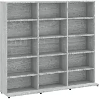 vidaXL Cd-kast 100x23x89,5 cm bewerkt hout grijs sonoma eikenkleurig
