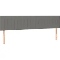 vidaXL Hoofdborden 180x5x78/88 cm stof donkergrijs