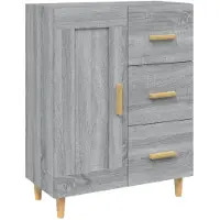 vidaXL Dressoir 69,5x34x90 cm bewerkt hout grijs sonoma eikenkleurig