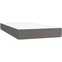 vidaXL Pocketveringmatras medium 90x200x20 cm kunstleer grijs