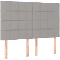vidaXL Hoofdbord lichtgrijs 144x5x118/128 cm stof