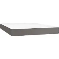 vidaXL Pocketveringmatras medium 140x190x20 cm kunstleer grijs