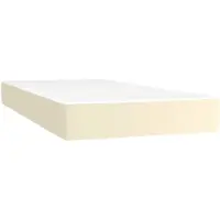 vidaXL Pocketveringmatras, middenhard, crème, 100x200x20 cm, kunstleer