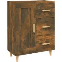 vidaXL Dressoir 69,5x34x90 cm bewerkt hout gerookt eikenkleurig