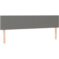 vidaXL Hoofdborden 160x5x78/88 cm stof donkergrijs