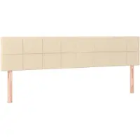 vidaXL Hoofdborden 200x5x78/88 cm stof crèmekleurig
