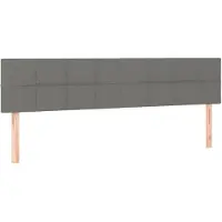 vidaXL Hoofdborden 160x5x78/88 cm stof donkergrijs