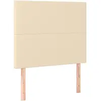 vidaXL Hoofdbord crème 90x5x118/128 cm stof