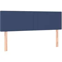 vidaXL Hoofdborden 144x5x78/88 cm stof blauw