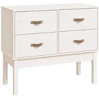 vidaXL Wandkast 90x40x78 cm massief grenenhout wit