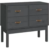 vidaXL Wandkast 90x40x78 cm massief grenenhout grijs
