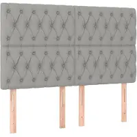 vidaXL Hoofdbord lichtgrijs 160x7x118/128 cm stof