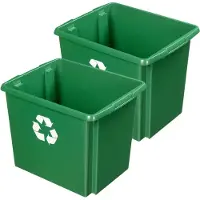 Sunware Opslagbox - 2 stuks - kunststof 45 liter groen 45 x 36 x 36 cm - Opbergbox