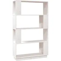 vidaXL Boekenkast/kamerscherm 80x25x132 cm massief grenenhout wit