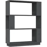 vidaXL Boekenkast/kamerscherm 80x25x101 cm massief grenenhout grijs
