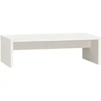 vidaXL Monitorstandaard 50x27x15 cm massief grenenhout wit
